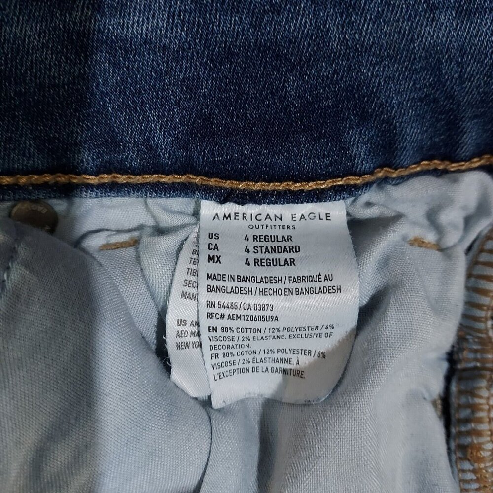 American Eagle Ne(x)t Level Stretch Women Jeans Back Pocket  Detail 4Regular - Picture 4 of 12